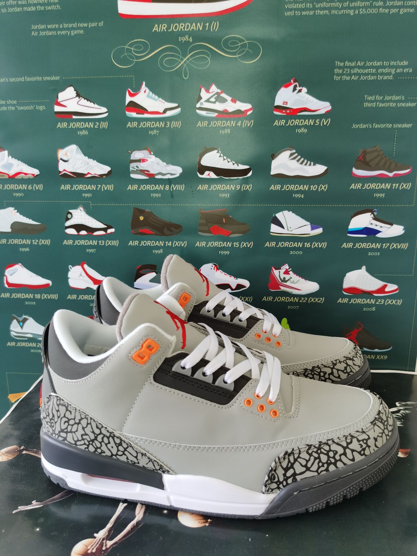 2020 Air Jordan 3 Cool Grey Orange Shoes